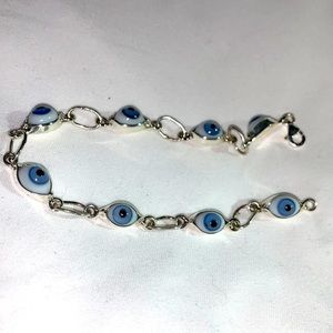 .925 Sterling Silver Bracelet Blue Eyes